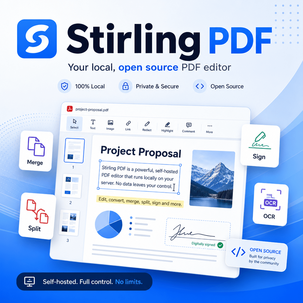 Stirling PDF: El editor de PDF definitivo, open source y sin límites
